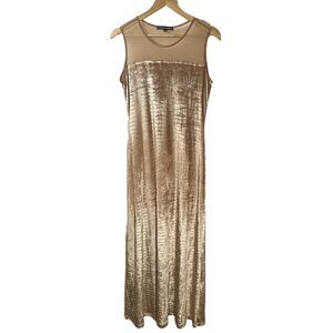 Veronica De Laurentiis Vintage 90s Crushed Velvet Midi Dress Fairy Core Whimsy M